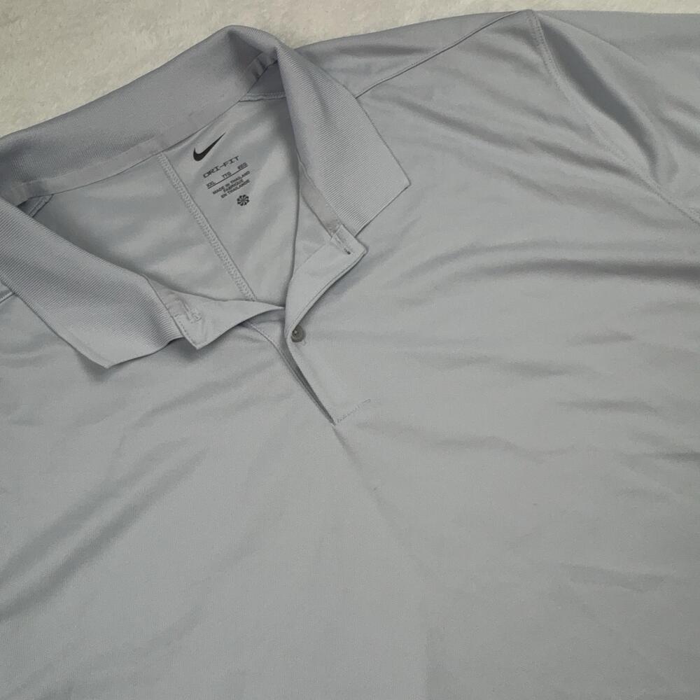 Nike Dri-Fit Short Sleeve Polo Shirt Mens 2XL Gray Moisture Wicking Golf